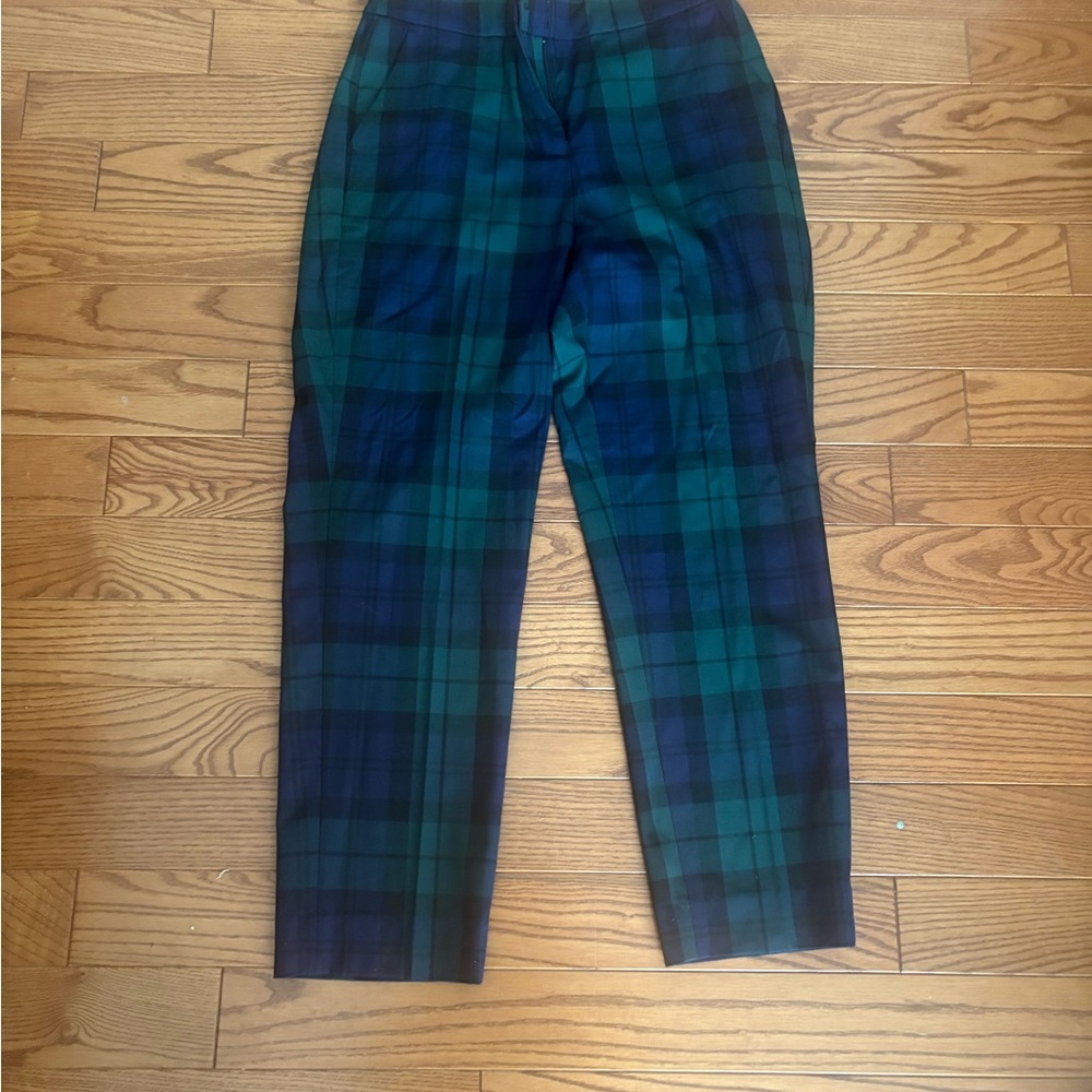 J. Crew Factory Women's Blackwatch  Plaid Jamie Pants - Blue and Green, NWT